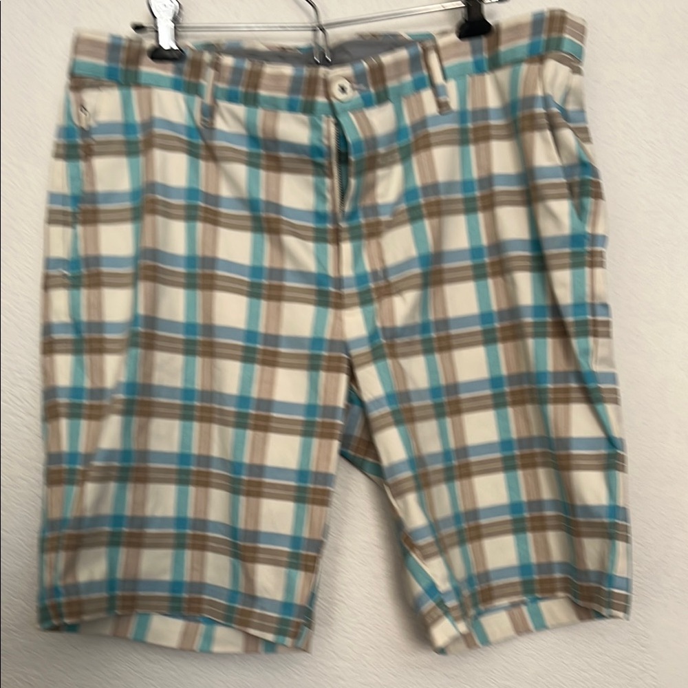 Men's Plaid Shorts - Blue and Brown